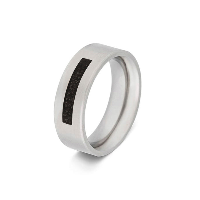 See You Memorial Ashes Steel Ring - One Thick Groove (RS006)