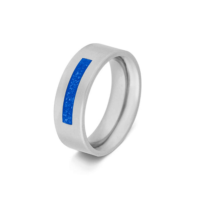See You Memorial Ashes Steel Ring - One Thick Groove (RS006)