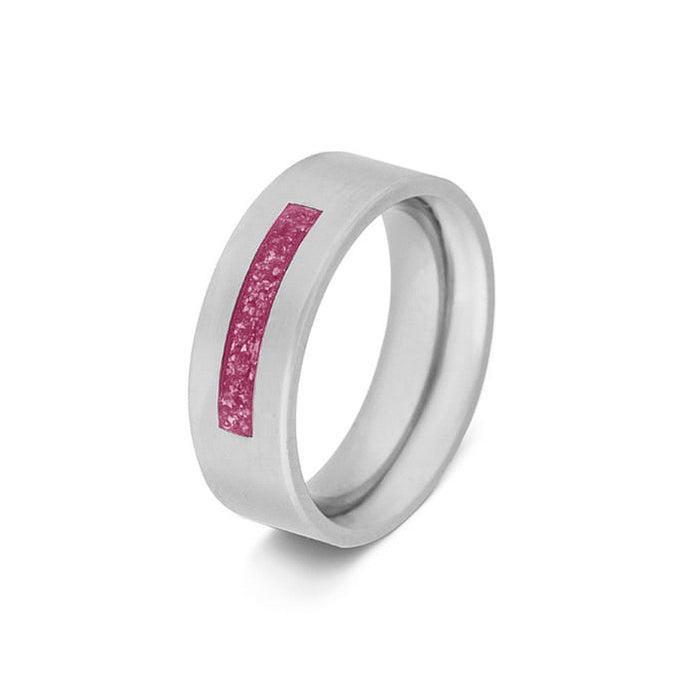 See You Memorial Ashes Steel Ring - One Thick Groove (RS006)