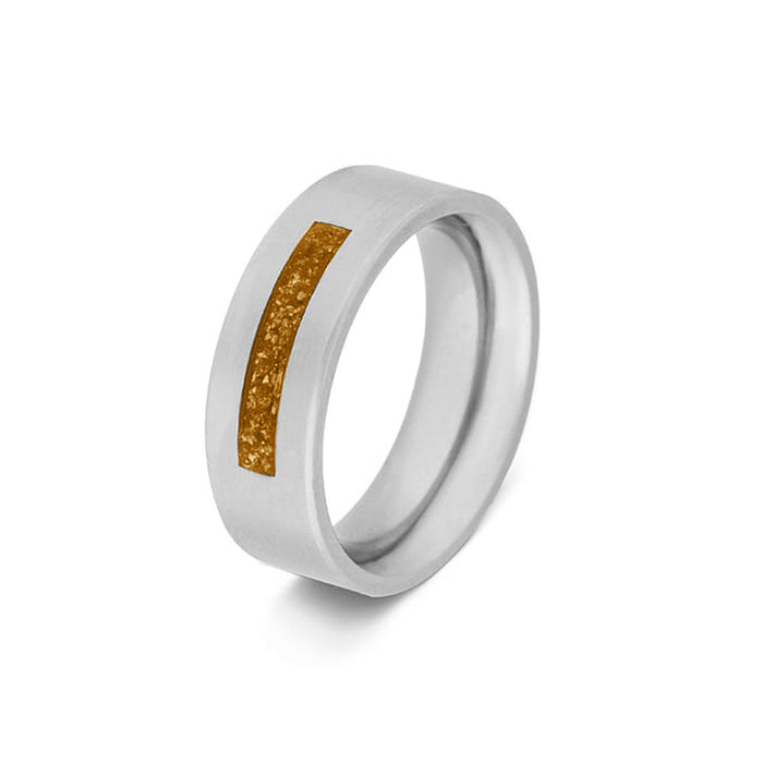 See You Memorial Ashes Steel Ring - One Thick Groove (RS006)