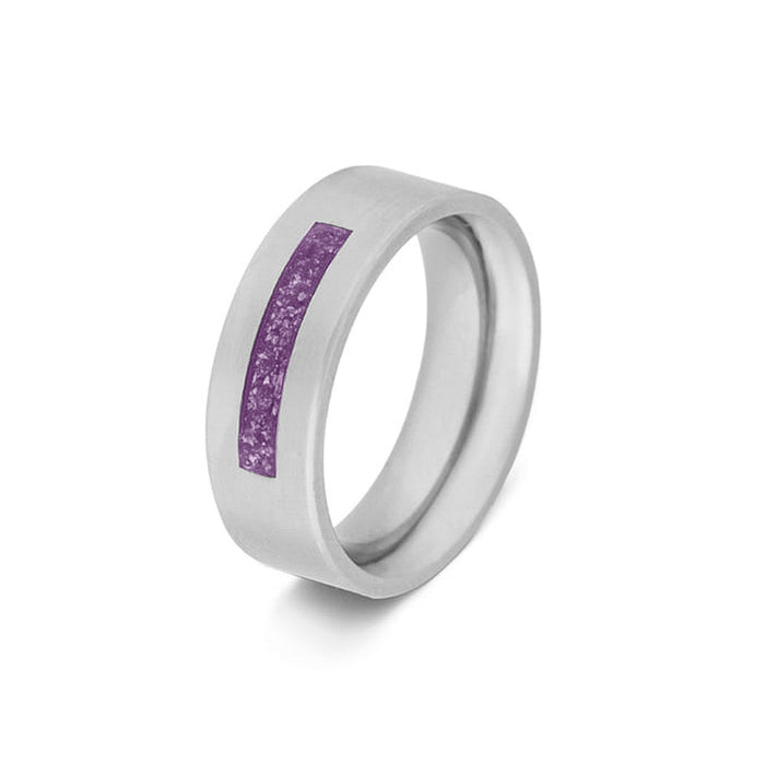See You Memorial Ashes Steel Ring - One Thick Groove (RS006)
