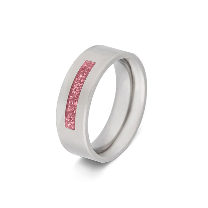 See You Memorial Ashes Steel Ring - One Thick Groove (RS006)