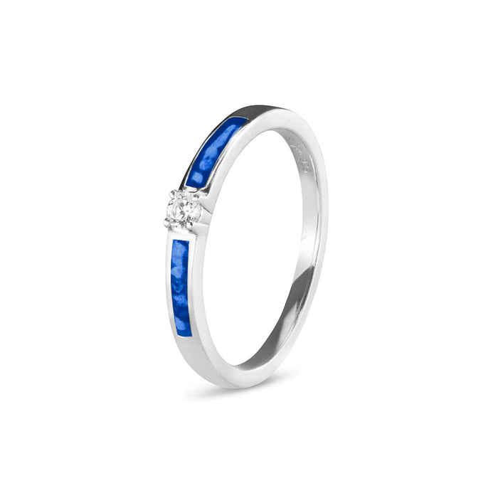 See You Memorial Ashes Silver Band Style Ring with single Zircon (RWS013)