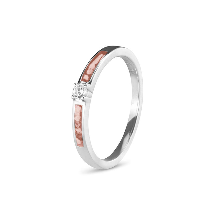 See You Memorial Ashes Silver Band Style Ring with single Zircon (RWS013)