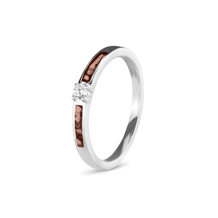See You Memorial Ashes Silver Band Style Ring with single Zircon (RWS013)
