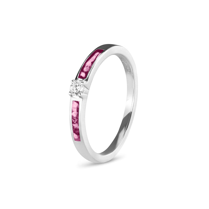 See You Memorial Ashes Silver Band Style Ring with single Zircon (RWS013)