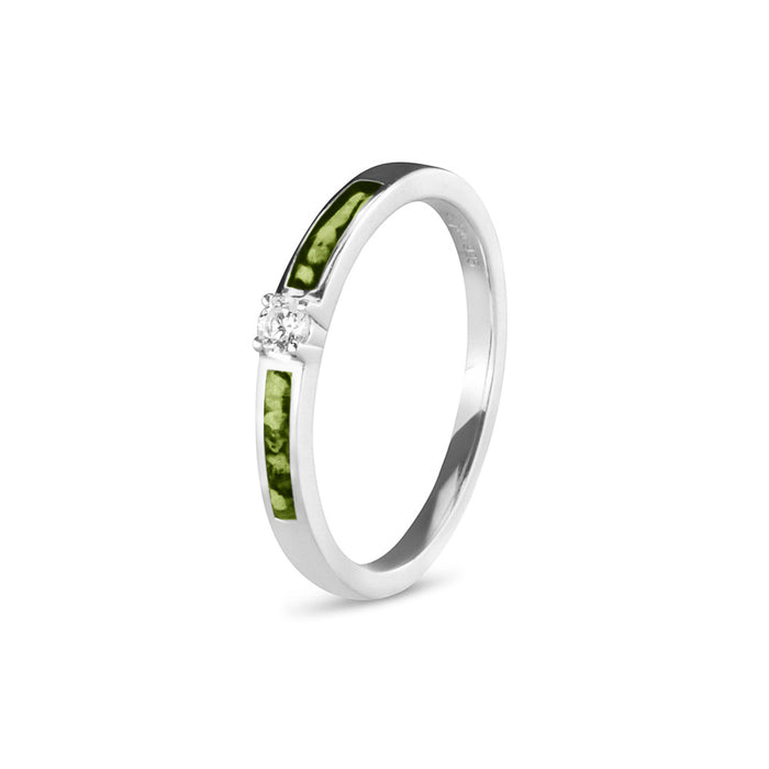 See You Memorial Ashes Silver Band Style Ring with single Zircon (RWS013)