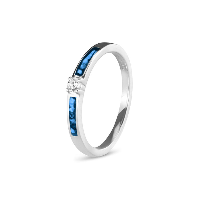 See You Memorial Ashes Silver Band Style Ring with single Zircon (RWS013)