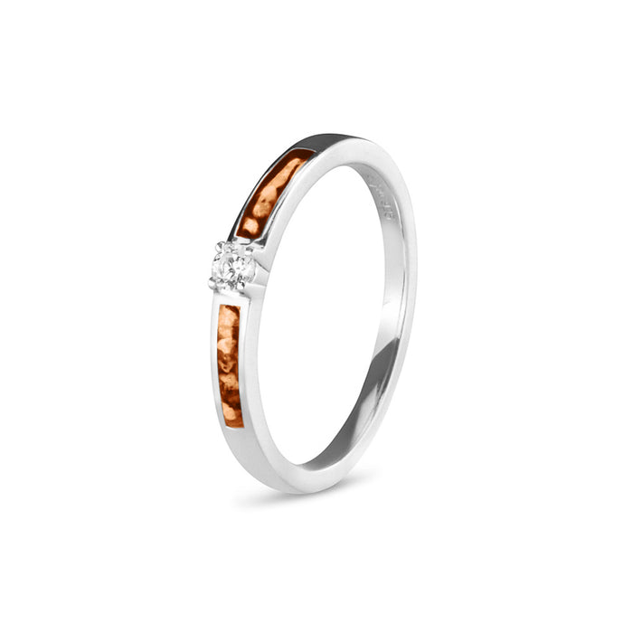 See You Memorial Ashes Silver Band Style Ring with single Zircon (RWS013)