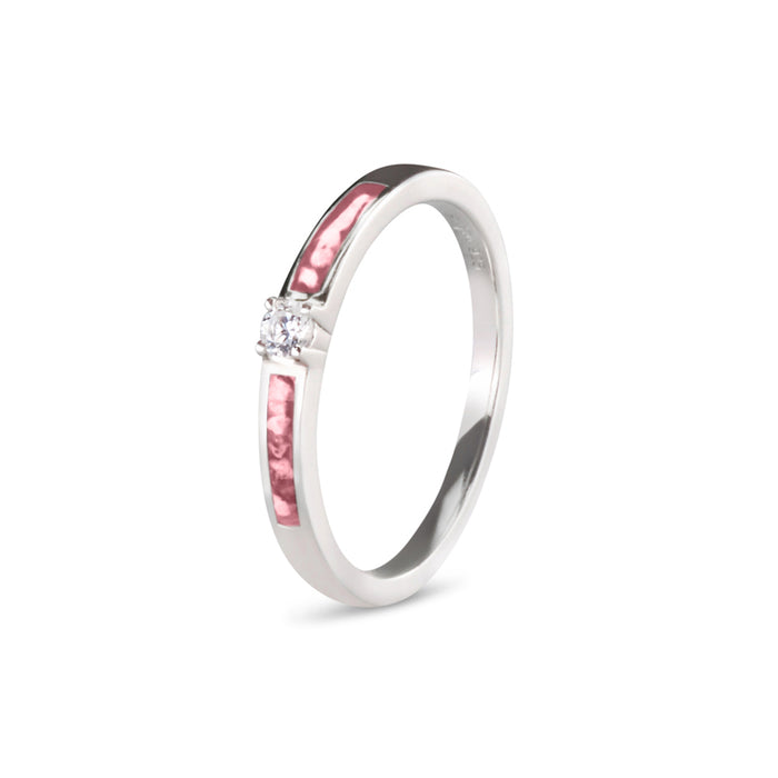 See You Memorial Ashes Silver Band Style Ring with single Zircon (RWS013)