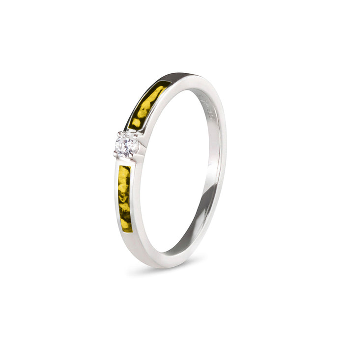 See You Memorial Ashes Silver Band Style Ring with single Zircon (RWS013)