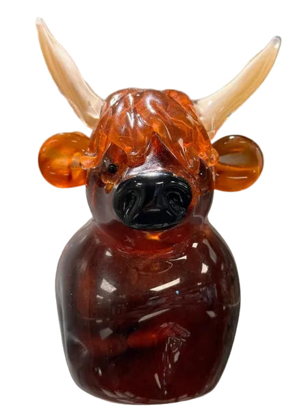 Ashes in glass highland cow