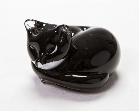 Forever Into Glass Black Cat at Rest