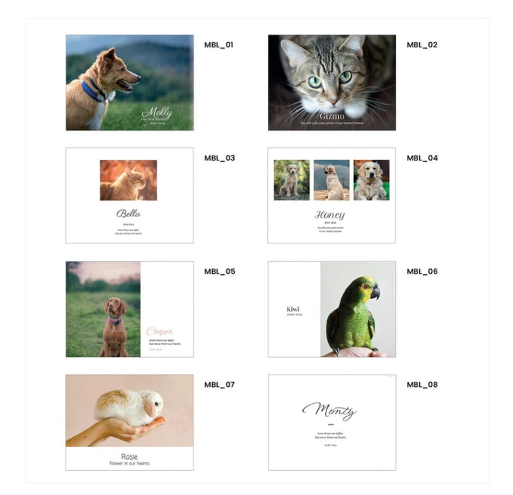 Pet Memorials - Pet Memory Photo Book - Large