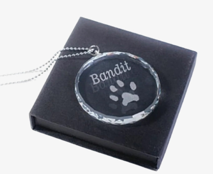 Diamond Cut Edge Hanging Ornament -  Fingerprint Keepsake