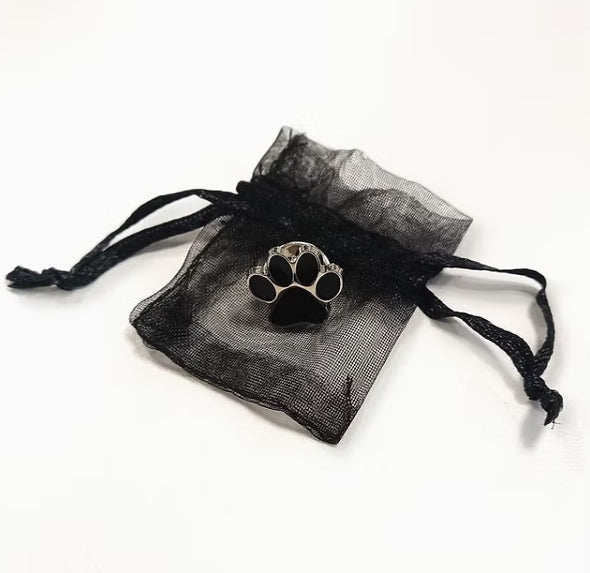 In Memory Pins - Paw Print Silver Plated Funeral Keepsakes/Favours