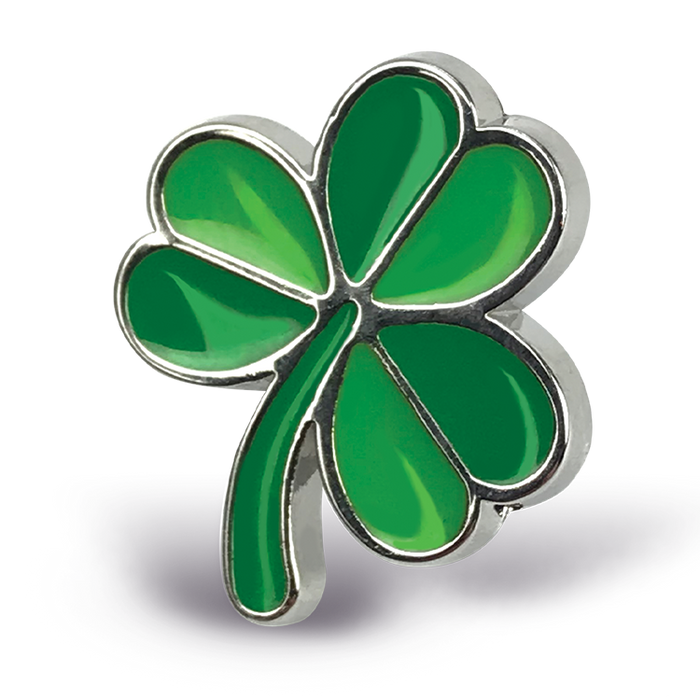 In Memory Pins - Green Shamrock Silver Plated Funeral Keepsakes/Favours