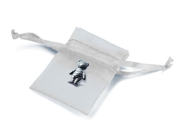 In Memory Pins - Teddy Bear Silver Plated Funeral Keepsakes/Favours
