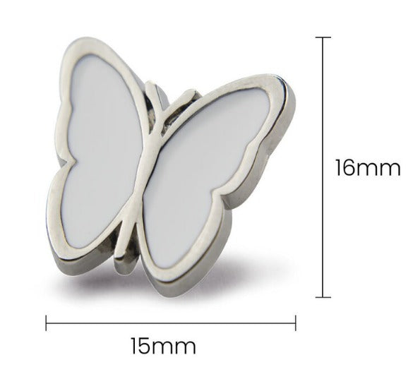 In Memory Pins - White Butterfly Silver Plated Funeral Keepsakes/Favours
