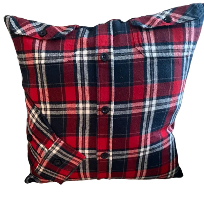 memory pillow made from a shirt made from loved ones clothes