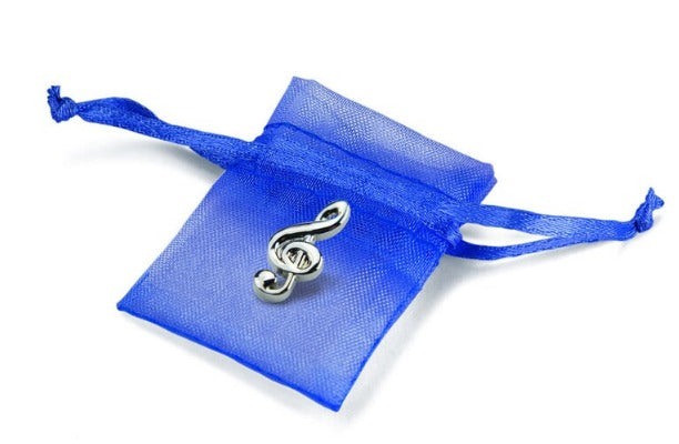 In Memory Pins - Treble Clef Silver Plated Funeral Keepsakes/Favours
