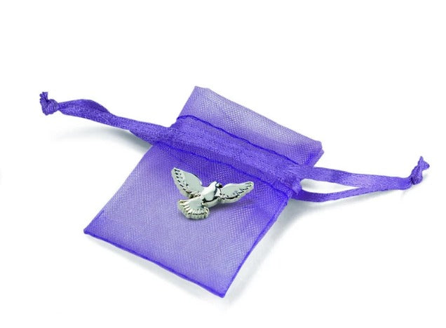 In Memory Pins - Dove Silver Plated Funeral Keepsakes/Favours