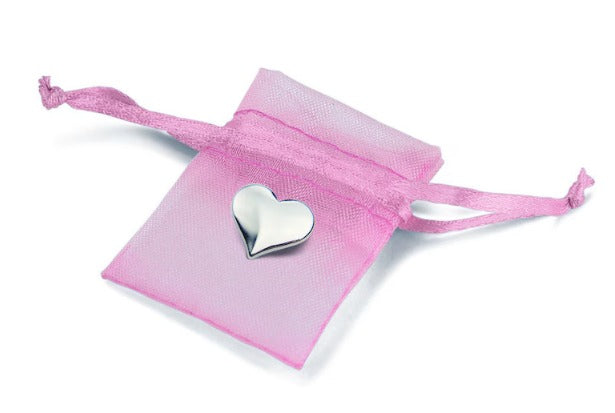 In Memory Pins -  Heart Silver Plated Funeral Keepsakes/Favours
