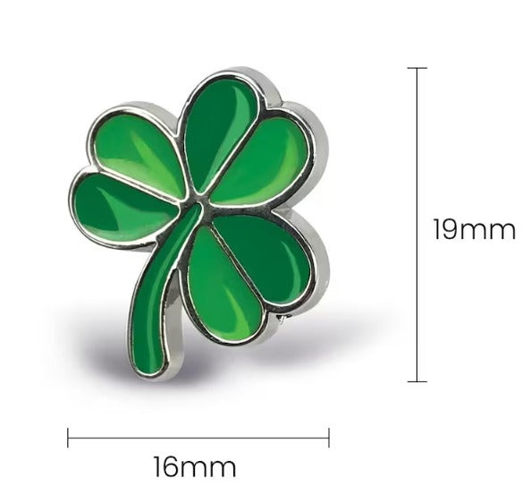In Memory Pins - Green Shamrock Silver Plated Funeral Keepsakes/Favours