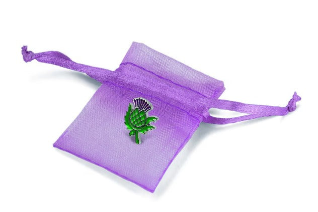 In Memory Pins - Thistle Silver Plated Funeral Keepsakes/Favours