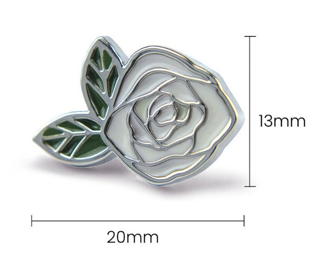 In Memory Pins - White Rose Silver Plated Funeral Keepsakes/Favours